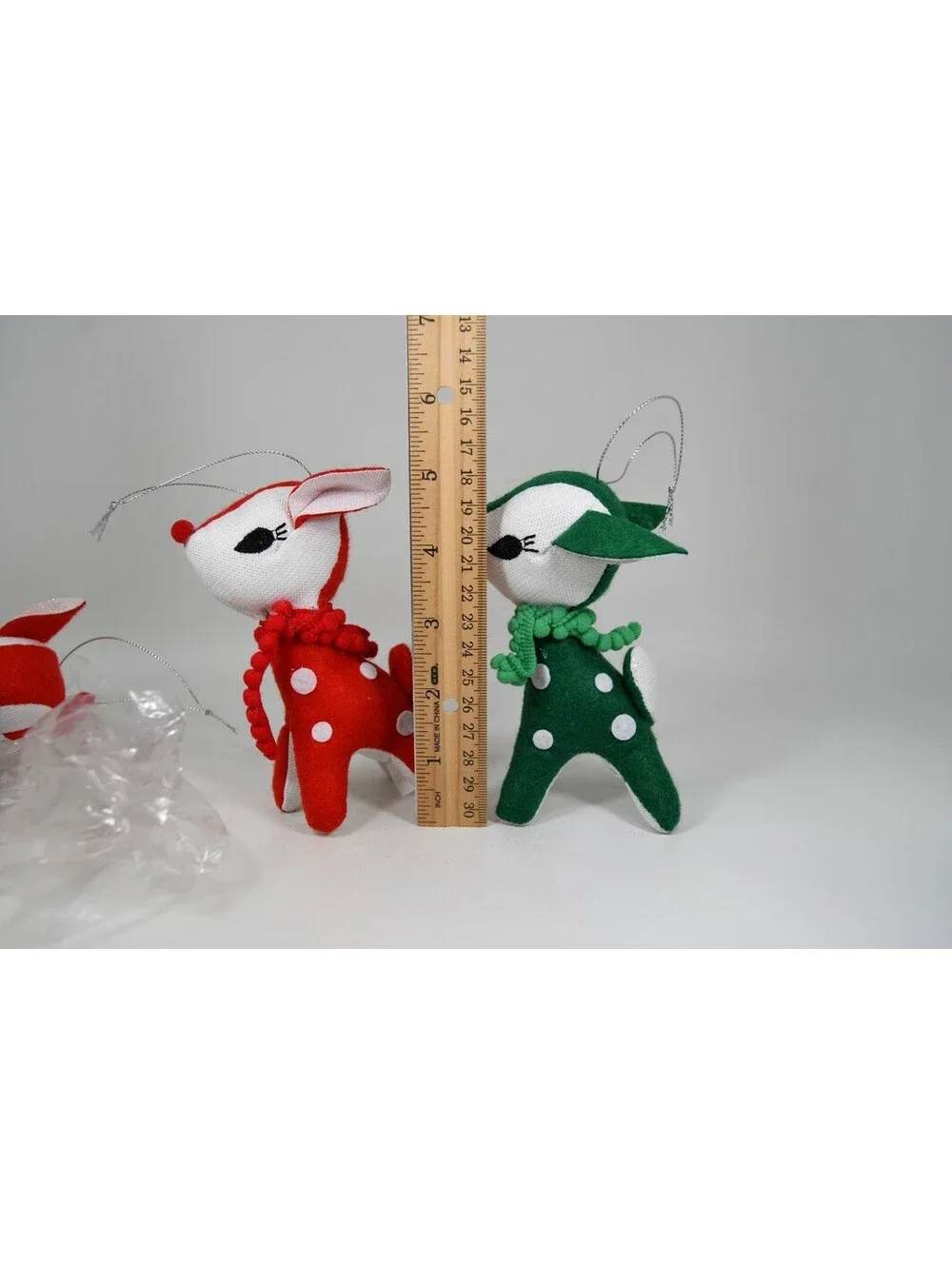 Wondershop Target Retro Vintage Deer Christmas Ornaments Reindeer Felt Red Green